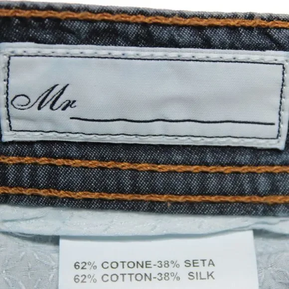 Hettabretz NWD Cotton / Silk Blend 5 Pocket Jeans Size 58 (42 US) In Solid Blue